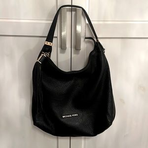 Michael Kors black leather hobo bag